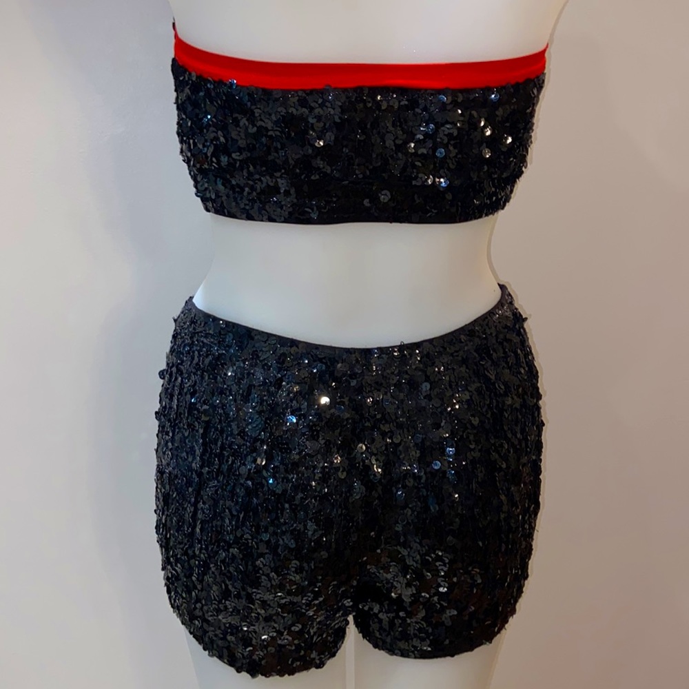 Black & Red Sequin Set - Picture 7 of 10